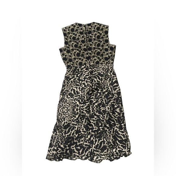 GIAMBATTISTA VALLI black Crochet & animal print runway Silk Knee-Length Dress - Picture 4 of 9